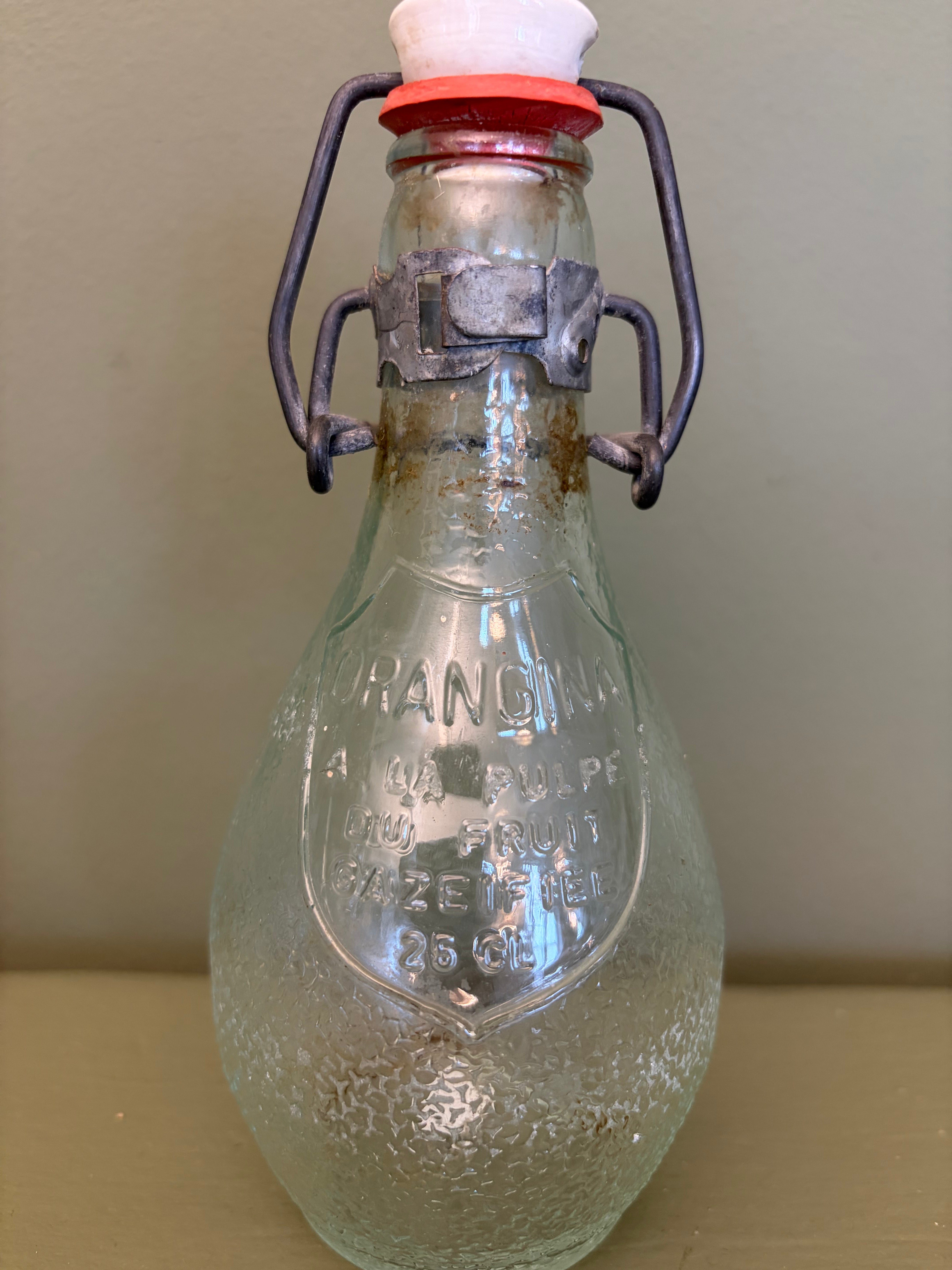 Gammel orangina glasflaske, 17 cm