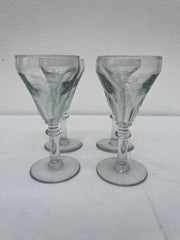 Gamle franske vinglas - 4 stk