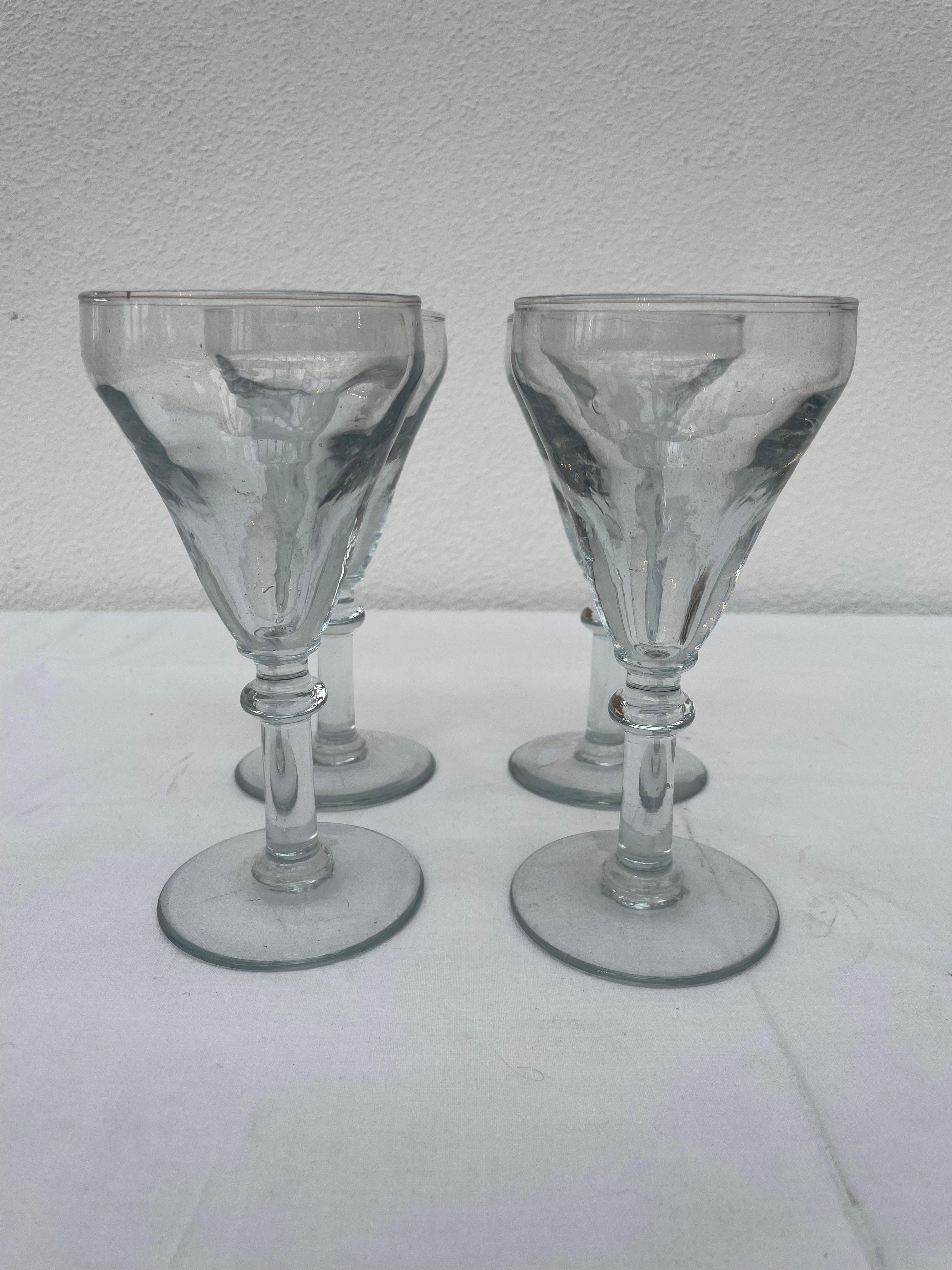 Gamle franske vinglas - 4 stk