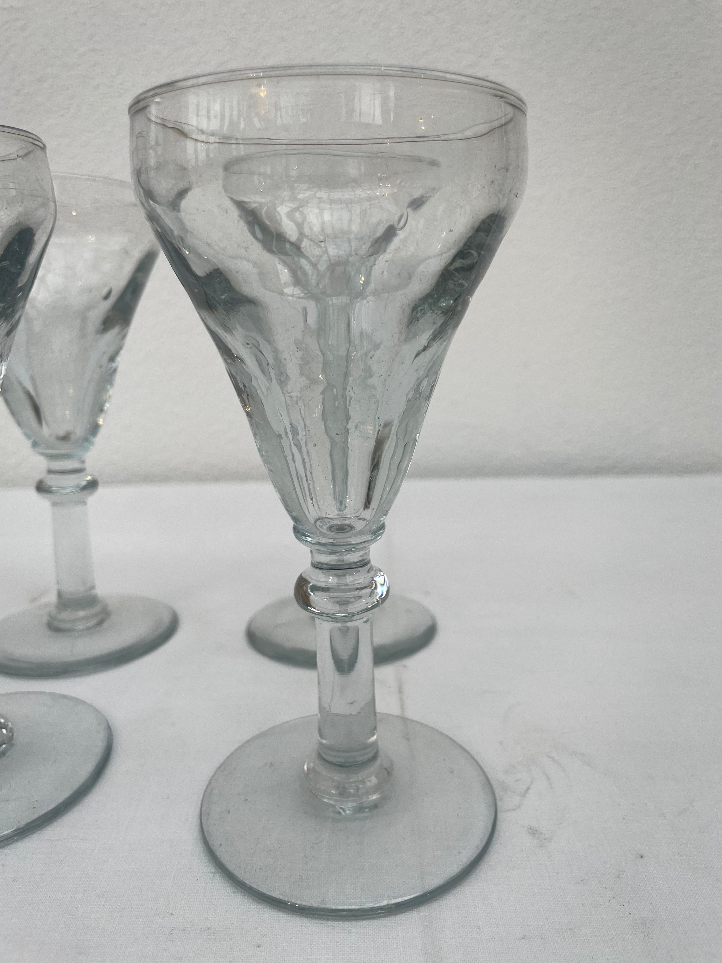 Gamle franske vinglas - 4 stk