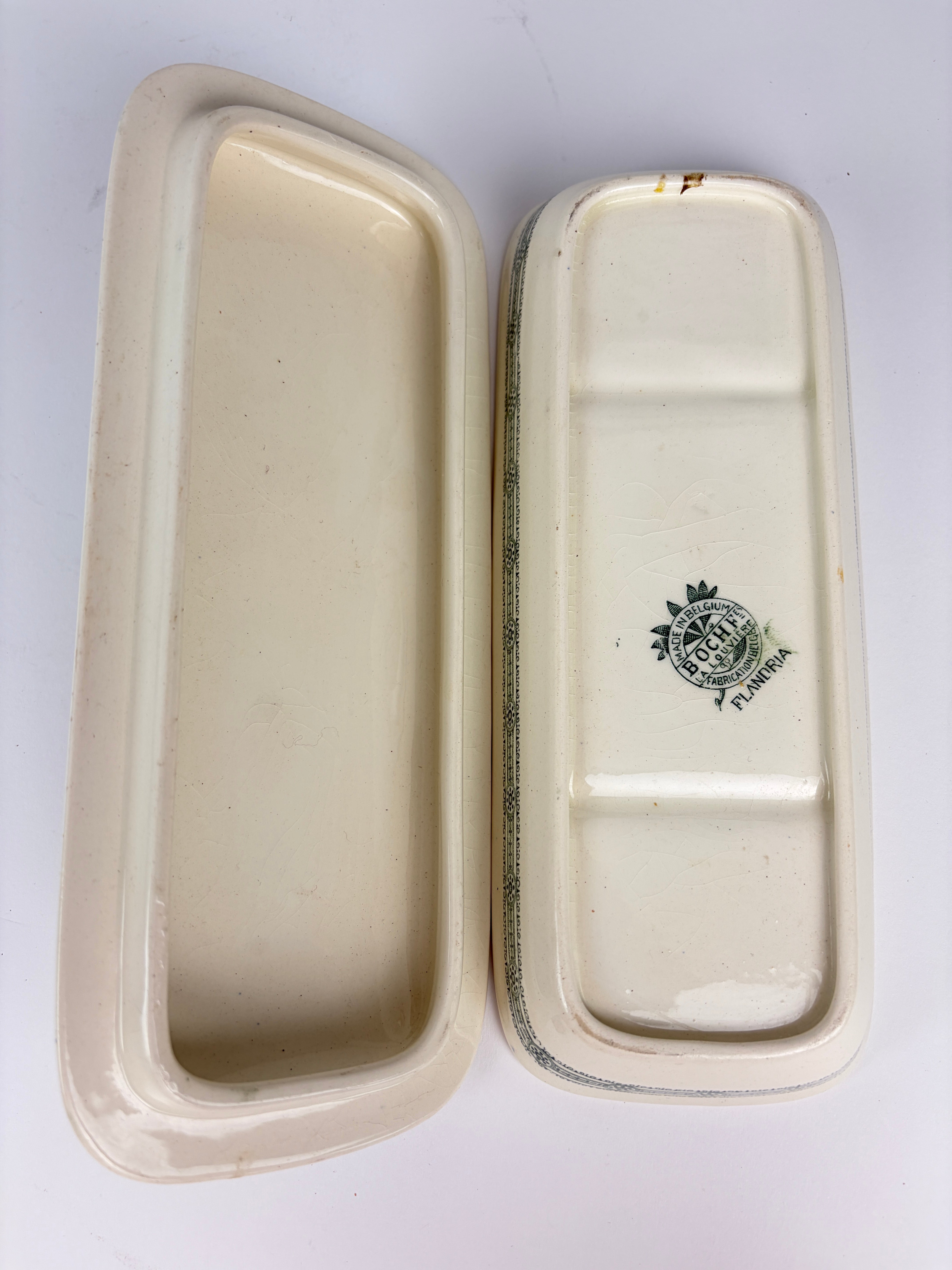 Porcelænsskrin m. låg, 22x9 cm