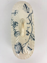 Porcelænsskrin m. låg, 19,5x8 cm