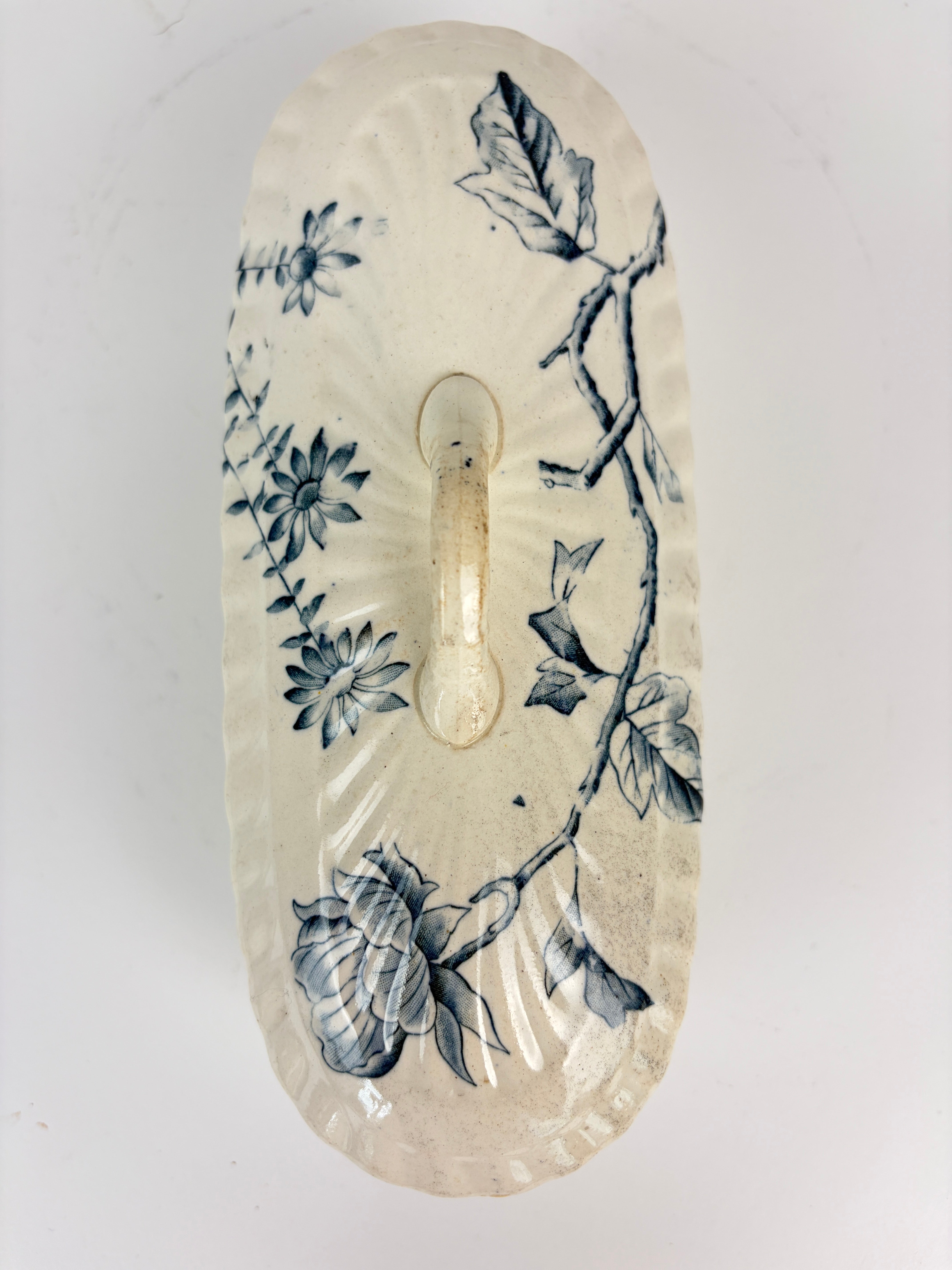 Porcelænsskrin m. låg, 19,5x8 cm