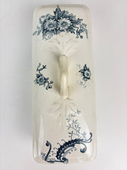 Porcelænsskrin m. låg, 21x8 cm