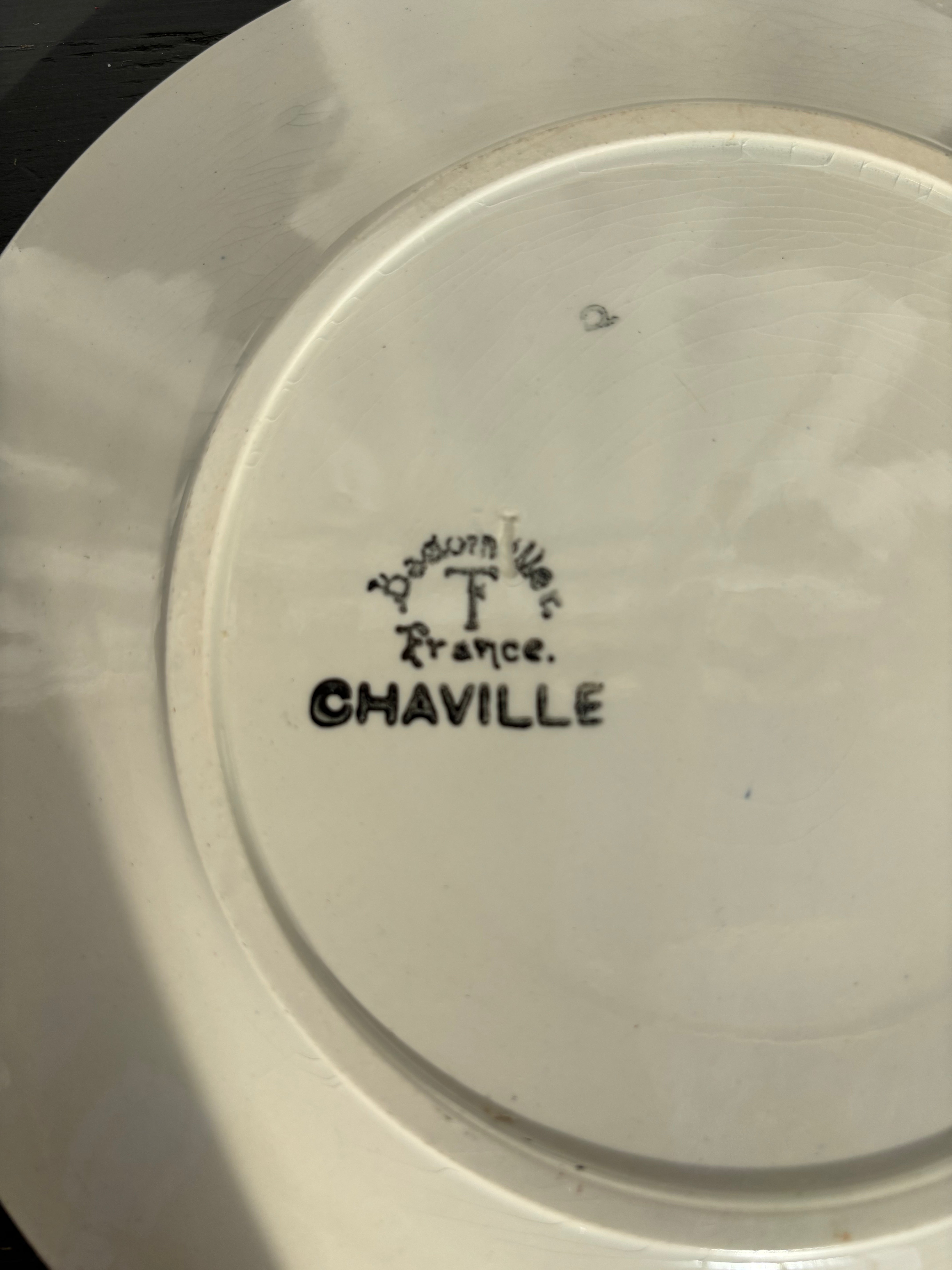 Franske tallerkener, Ø 21 cm. - 6 stk.