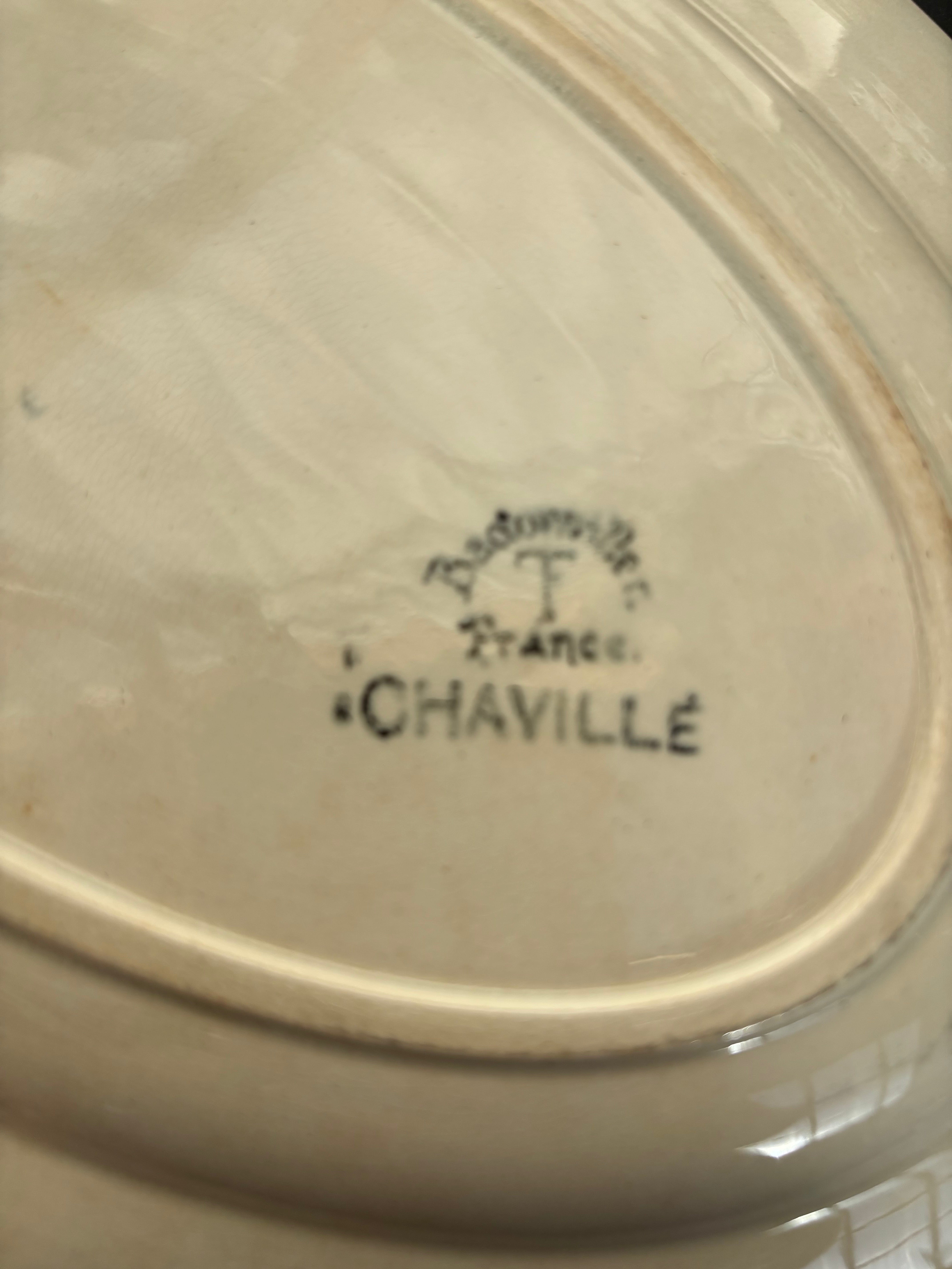 Fransk ovalt fad, 31 x 23 cm.