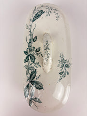 Porcelænsskrin m. låg, 21,5x9 cm