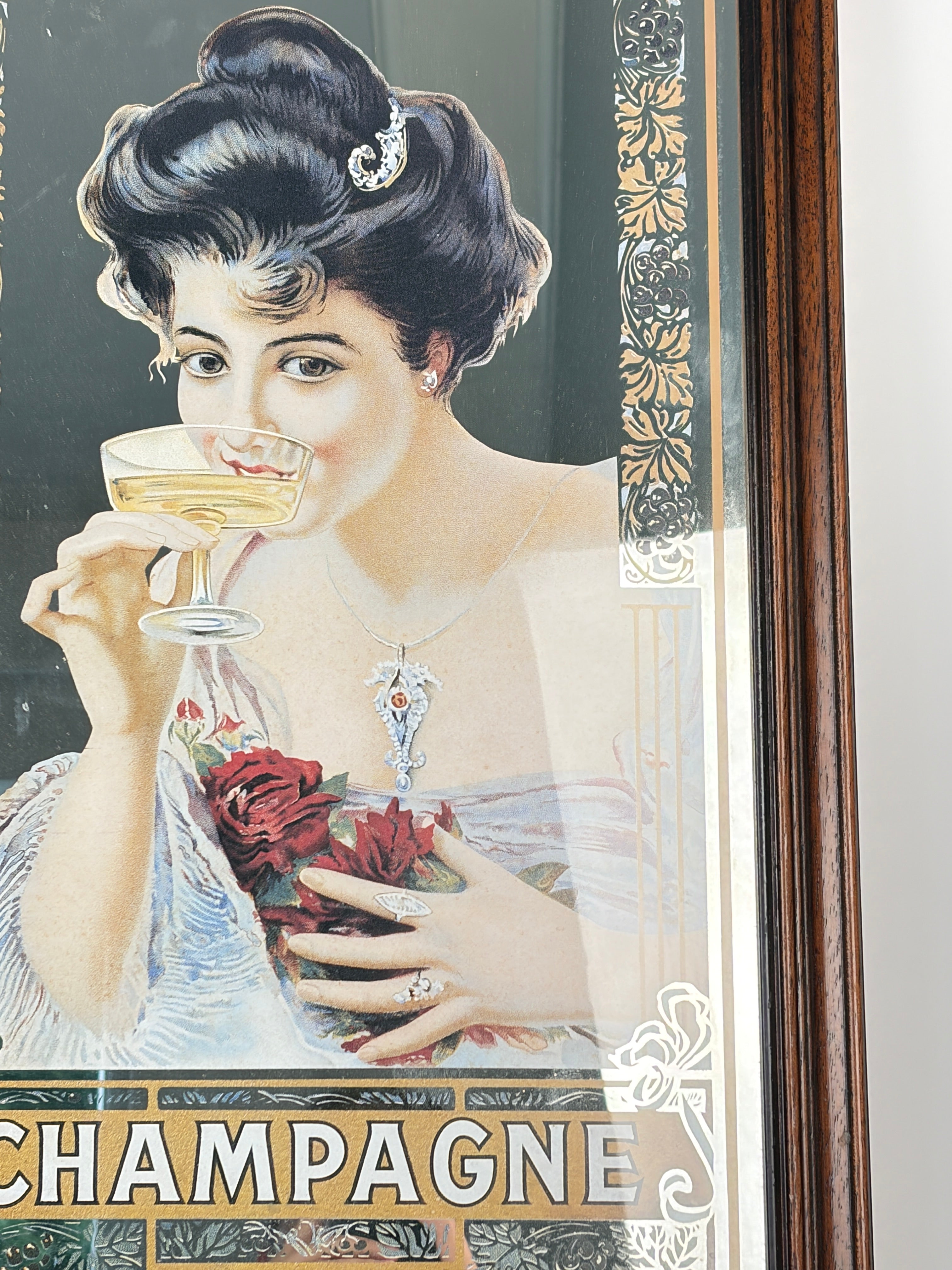 Champagnespejl, 68x36 cm