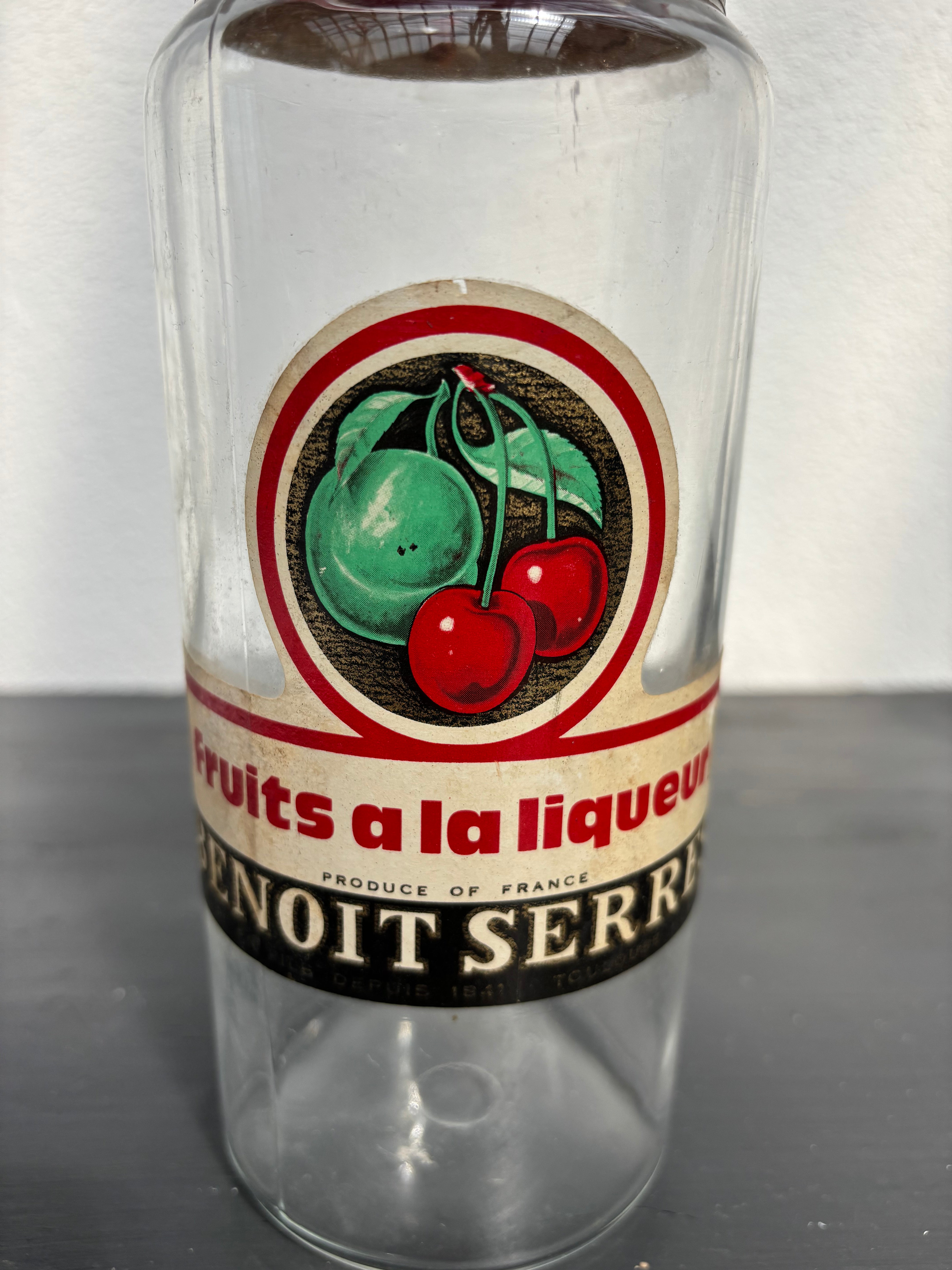 Fransk glas m. etiket