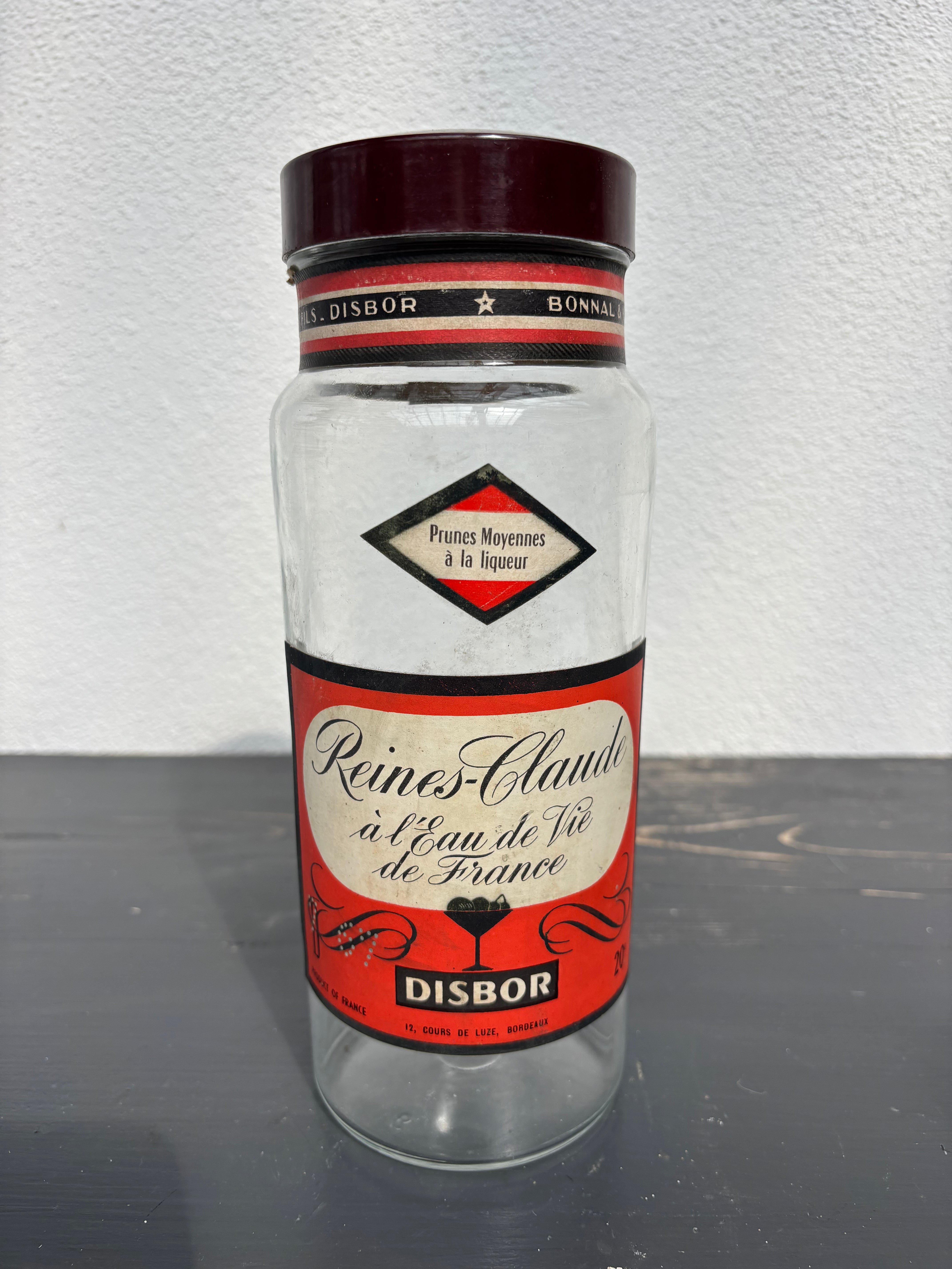 Fransk glas m. etiket