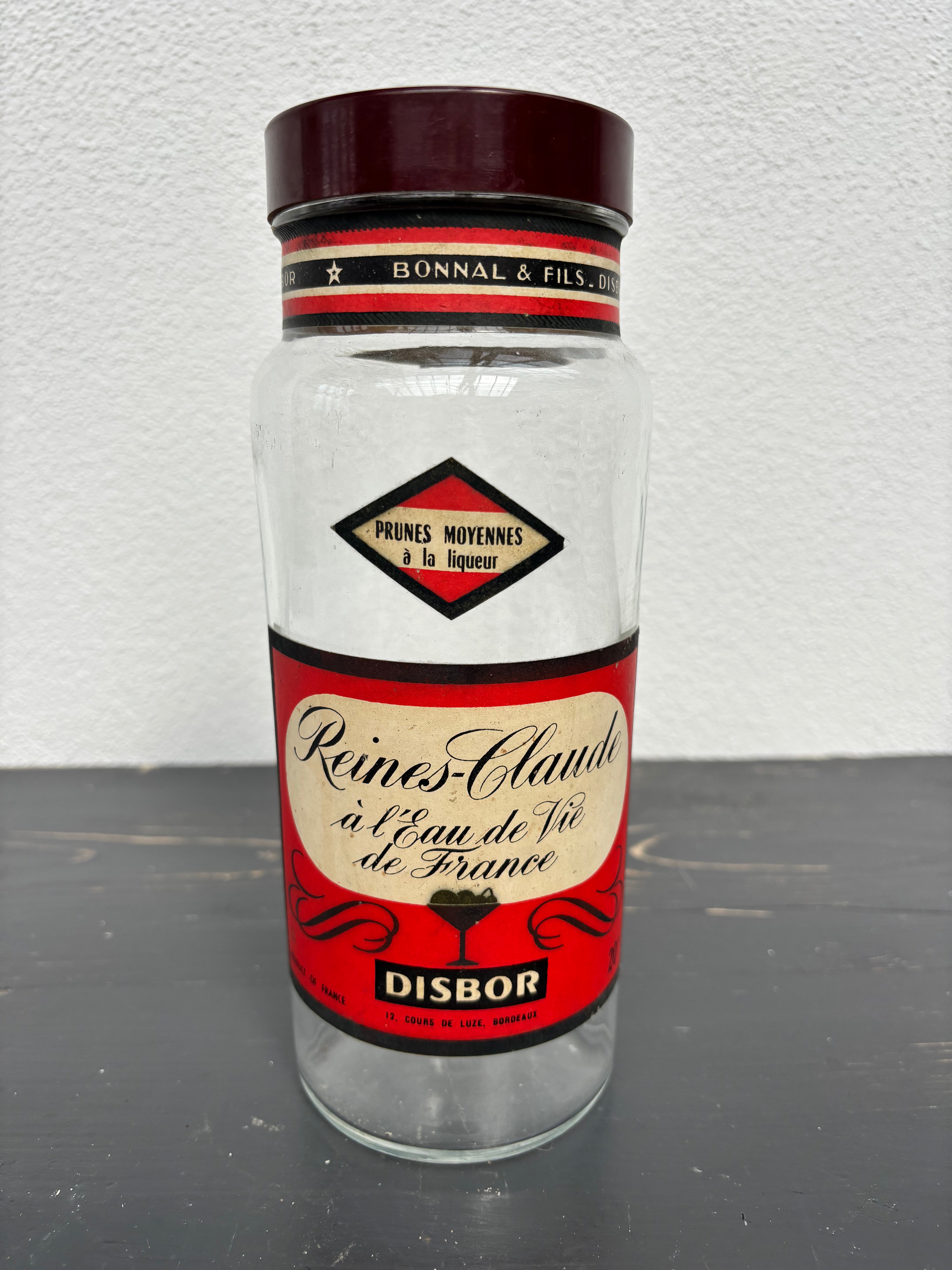 Fransk glas m. etiket