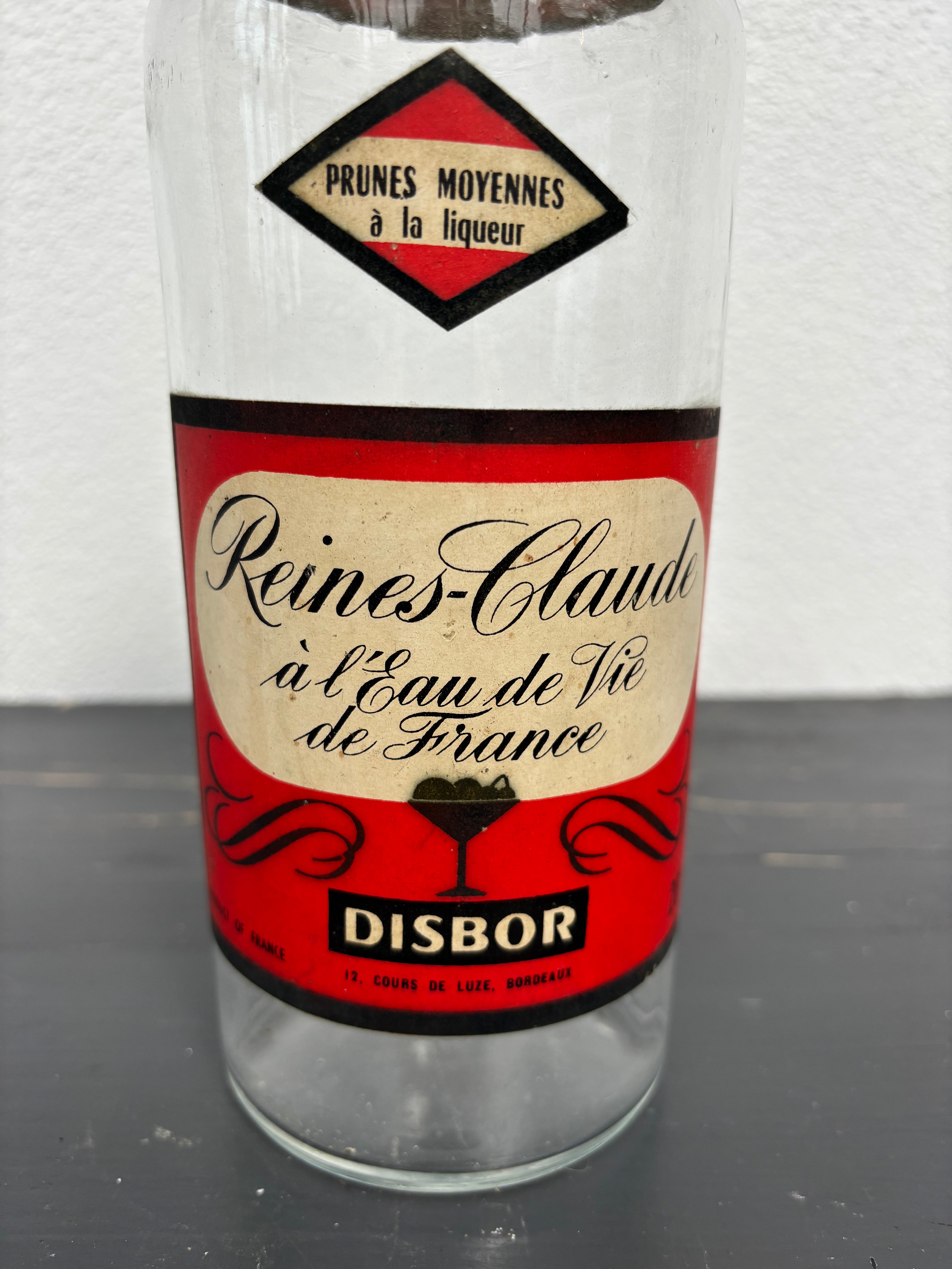 Fransk glas m. etiket
