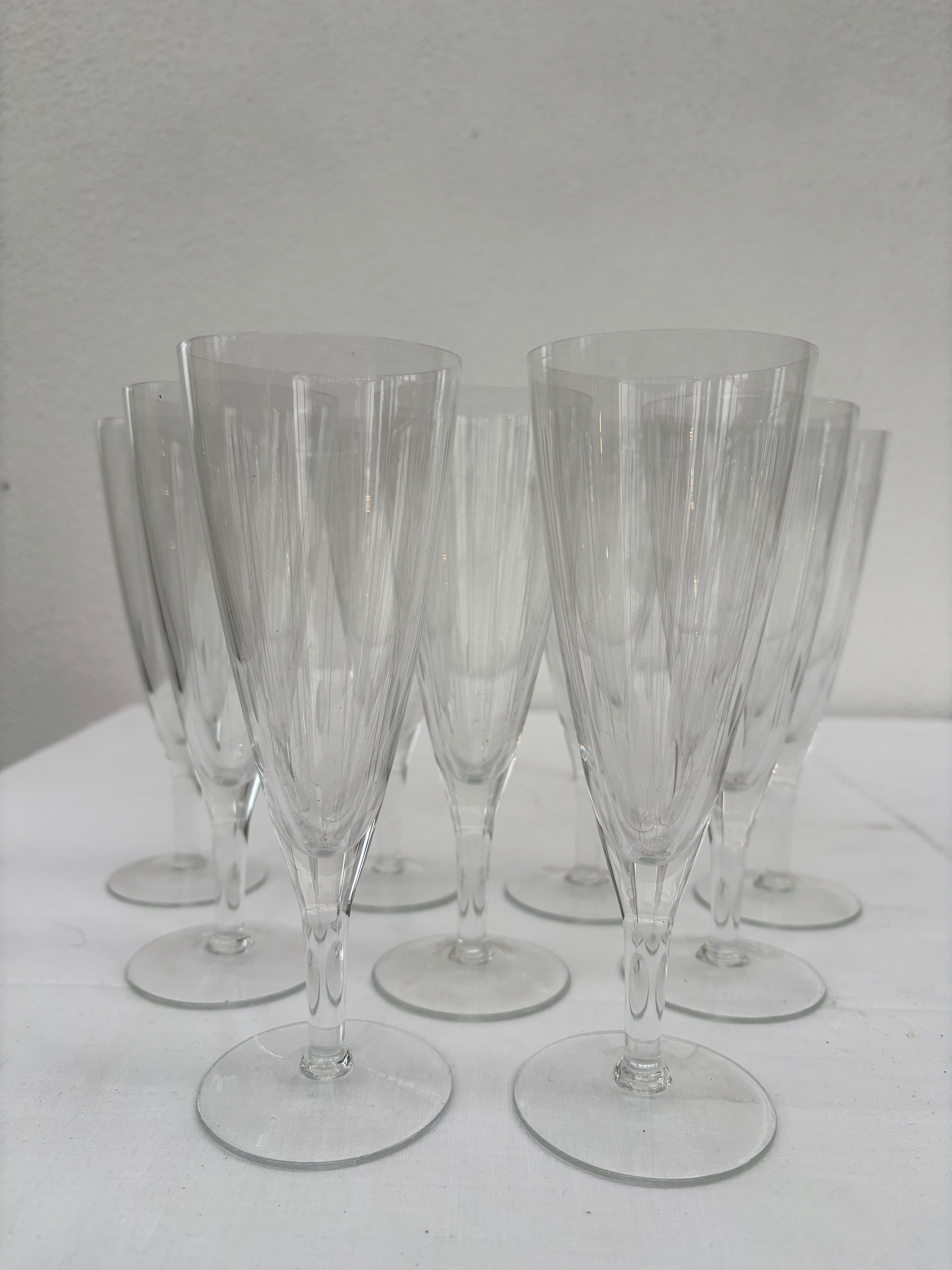 Franske champagneglas, 9 stk.