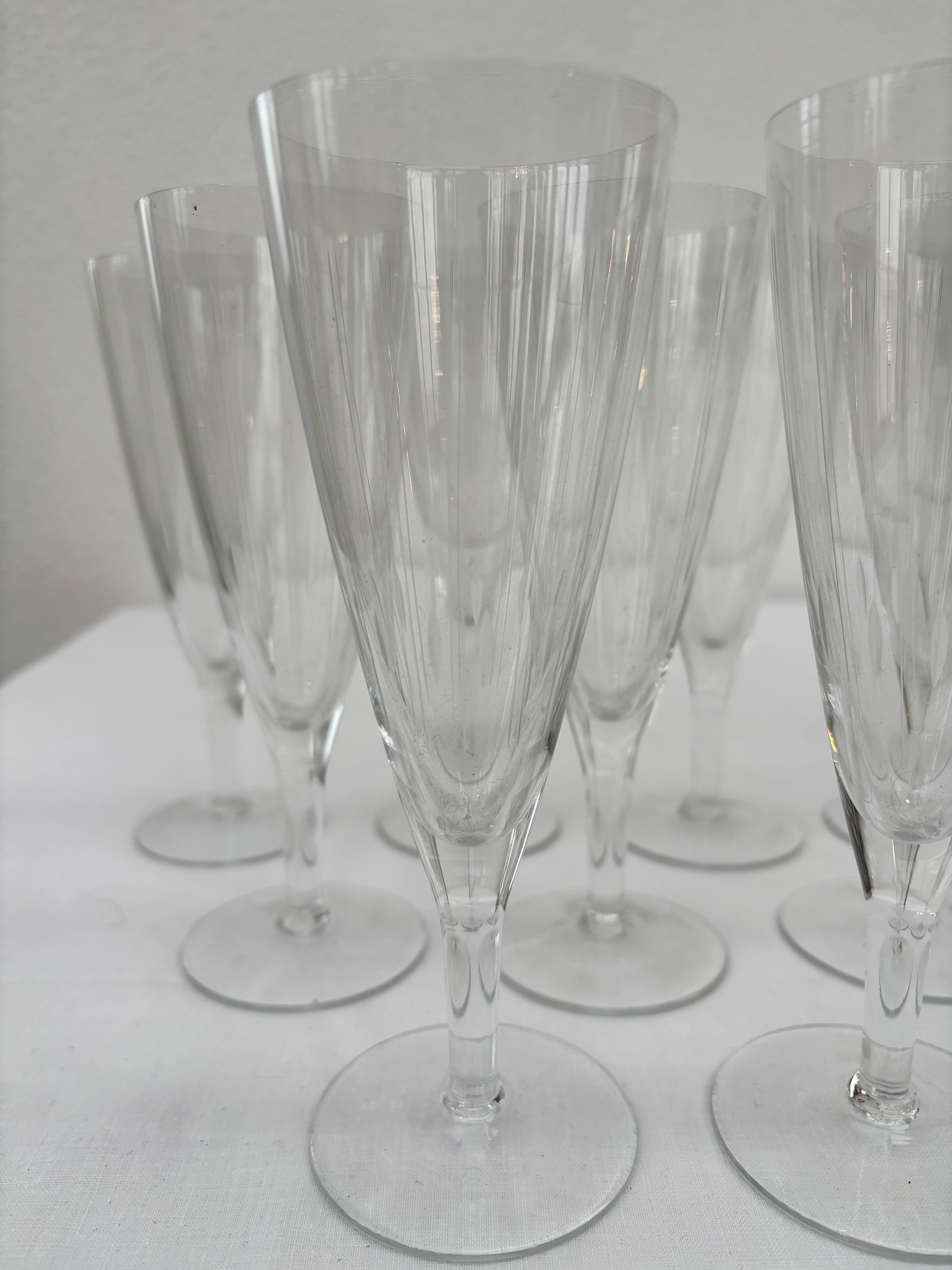 Franske champagneglas, 9 stk.