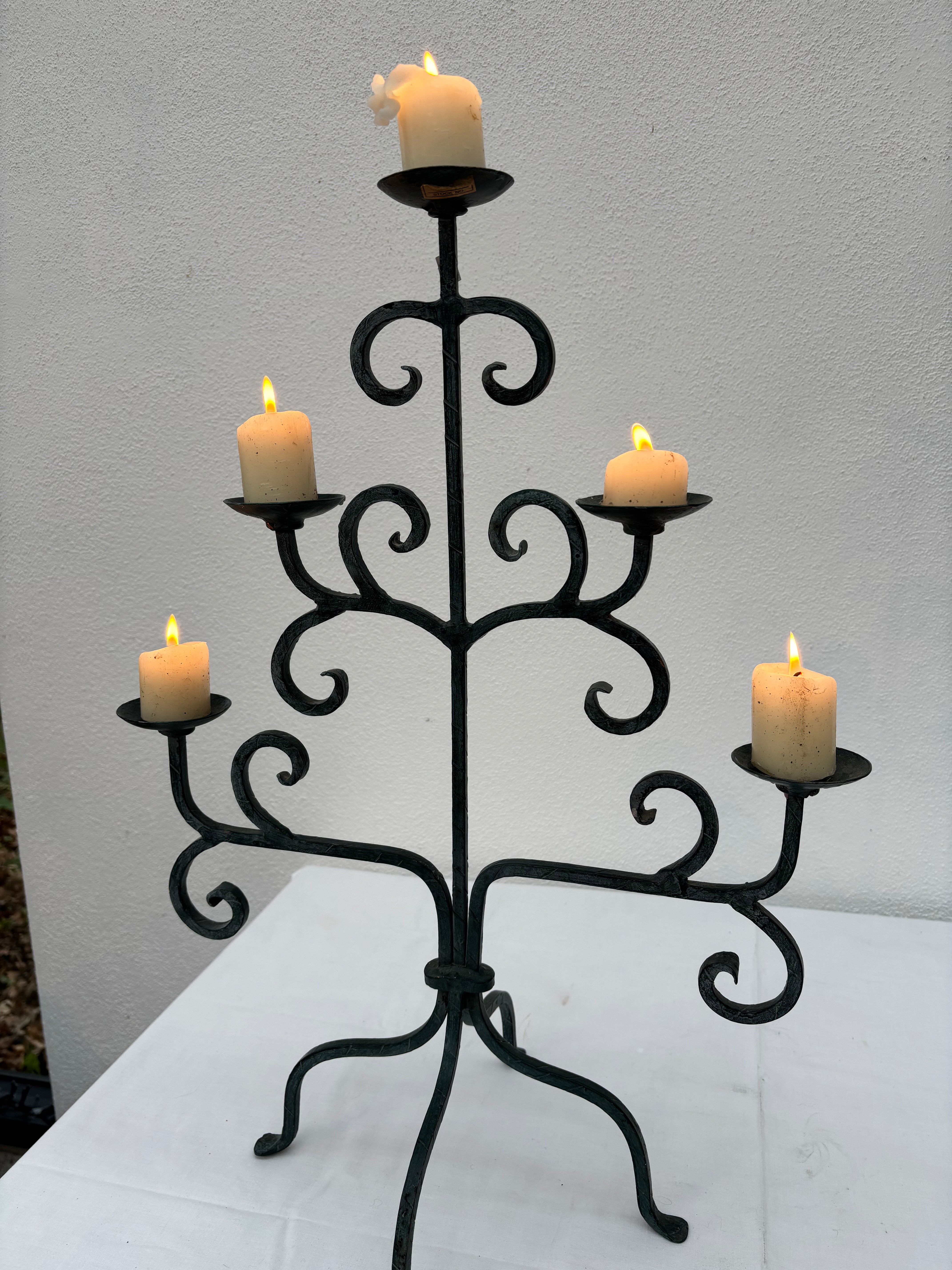 Rustik lysestage til 5 lys