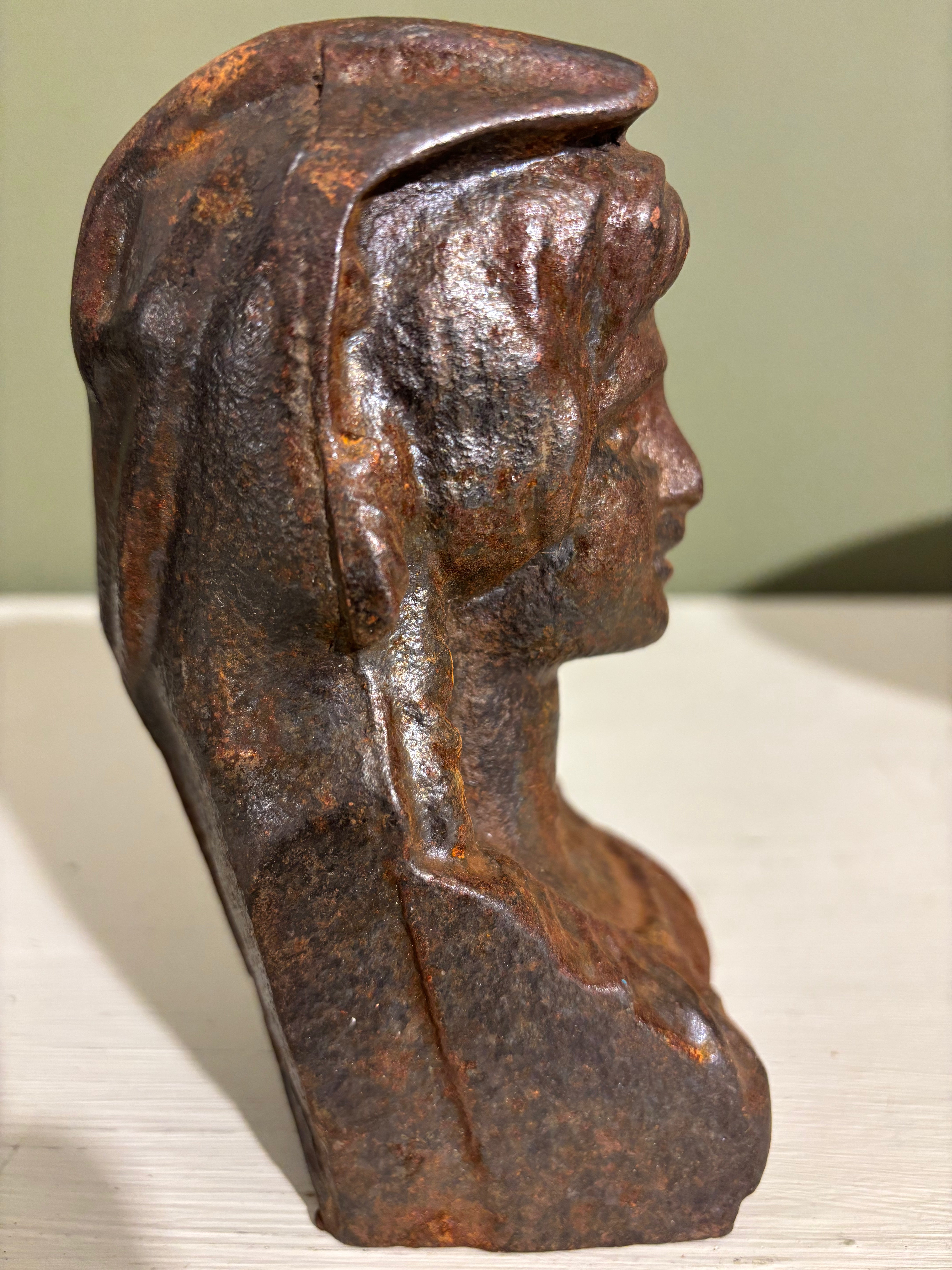 Metal bust, H16 cm.