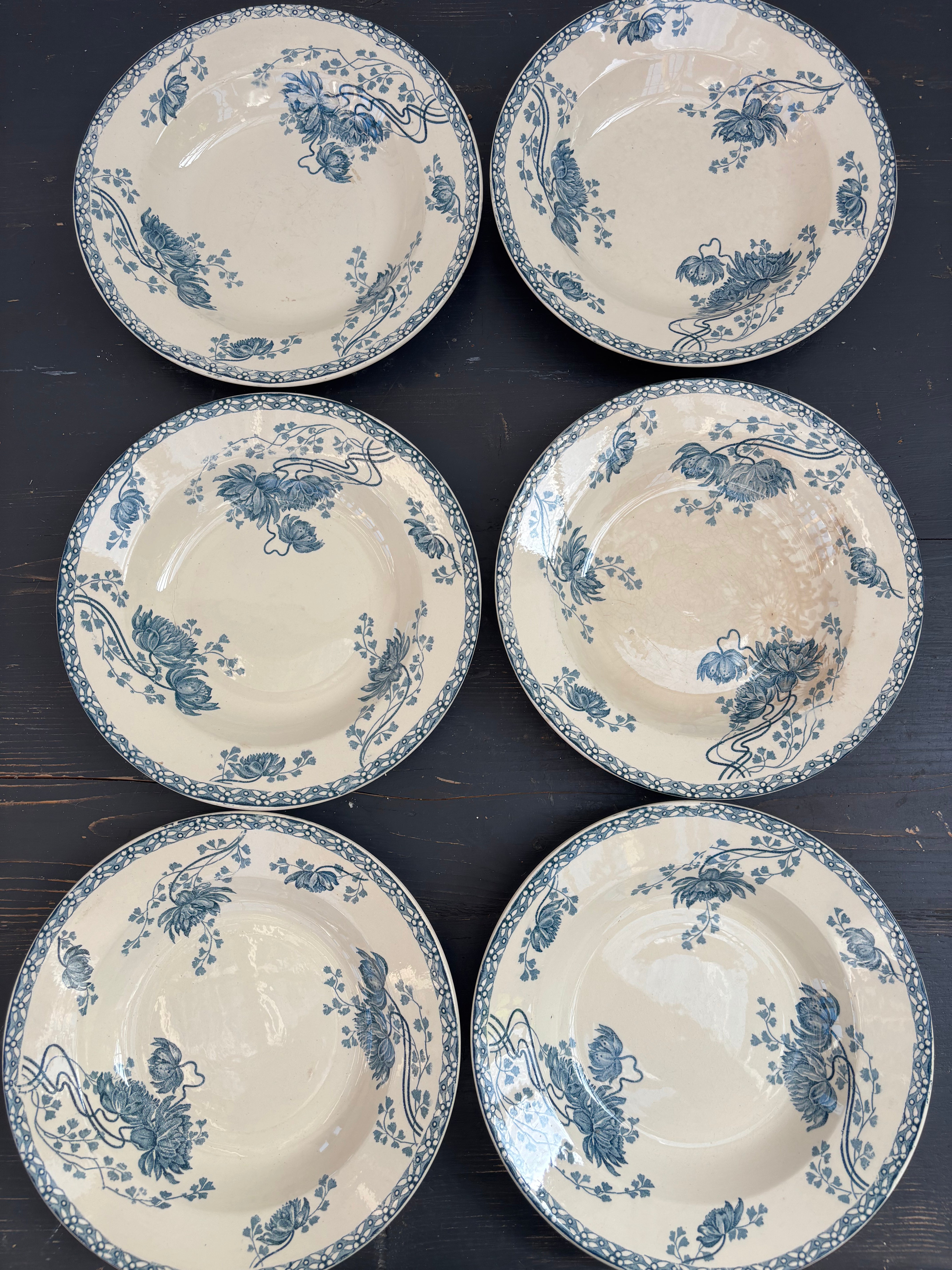 Franske dybe tallerkener, Ø23cm - 6 stk