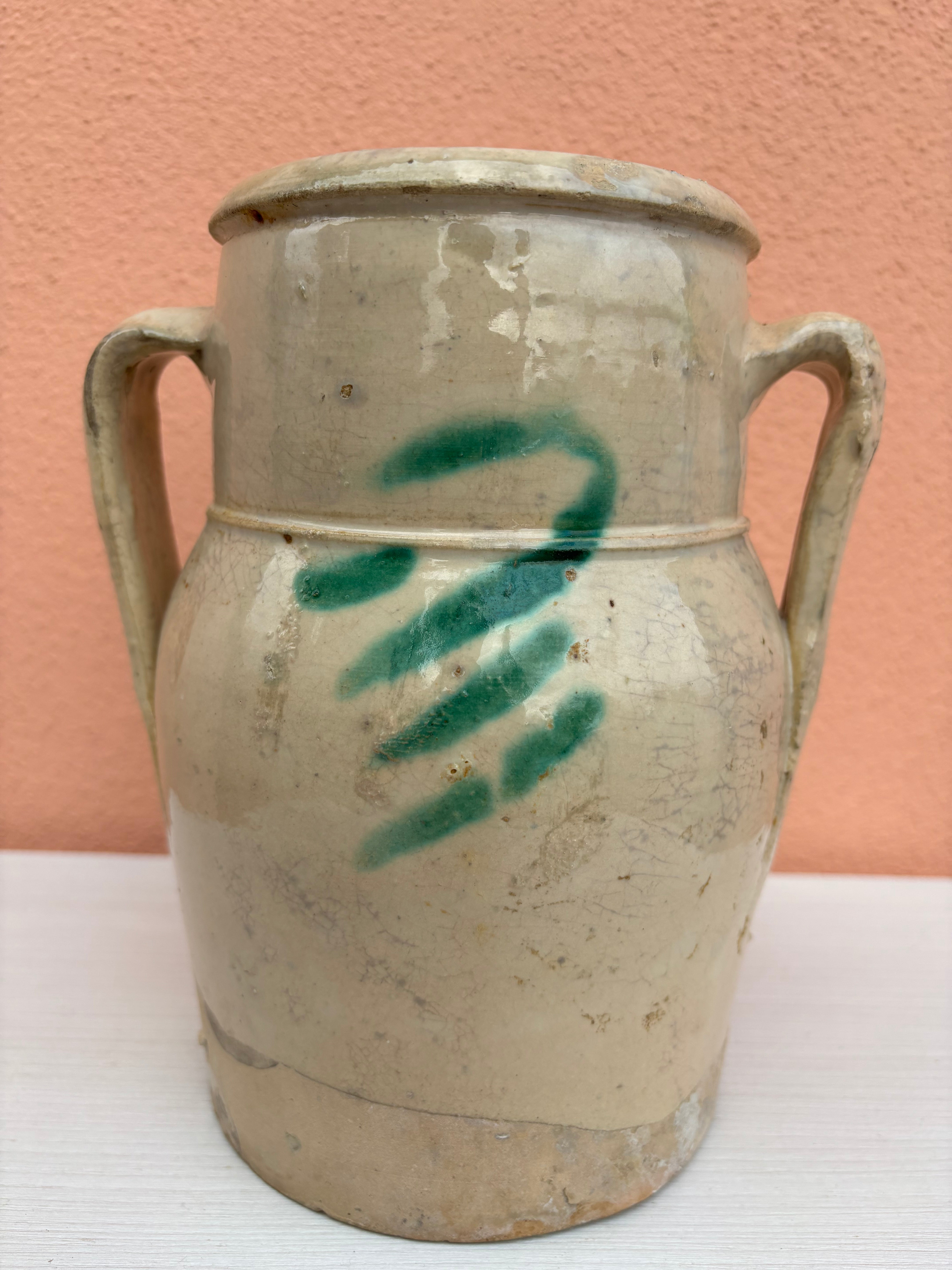 Italiensk krukke, h21 cm.