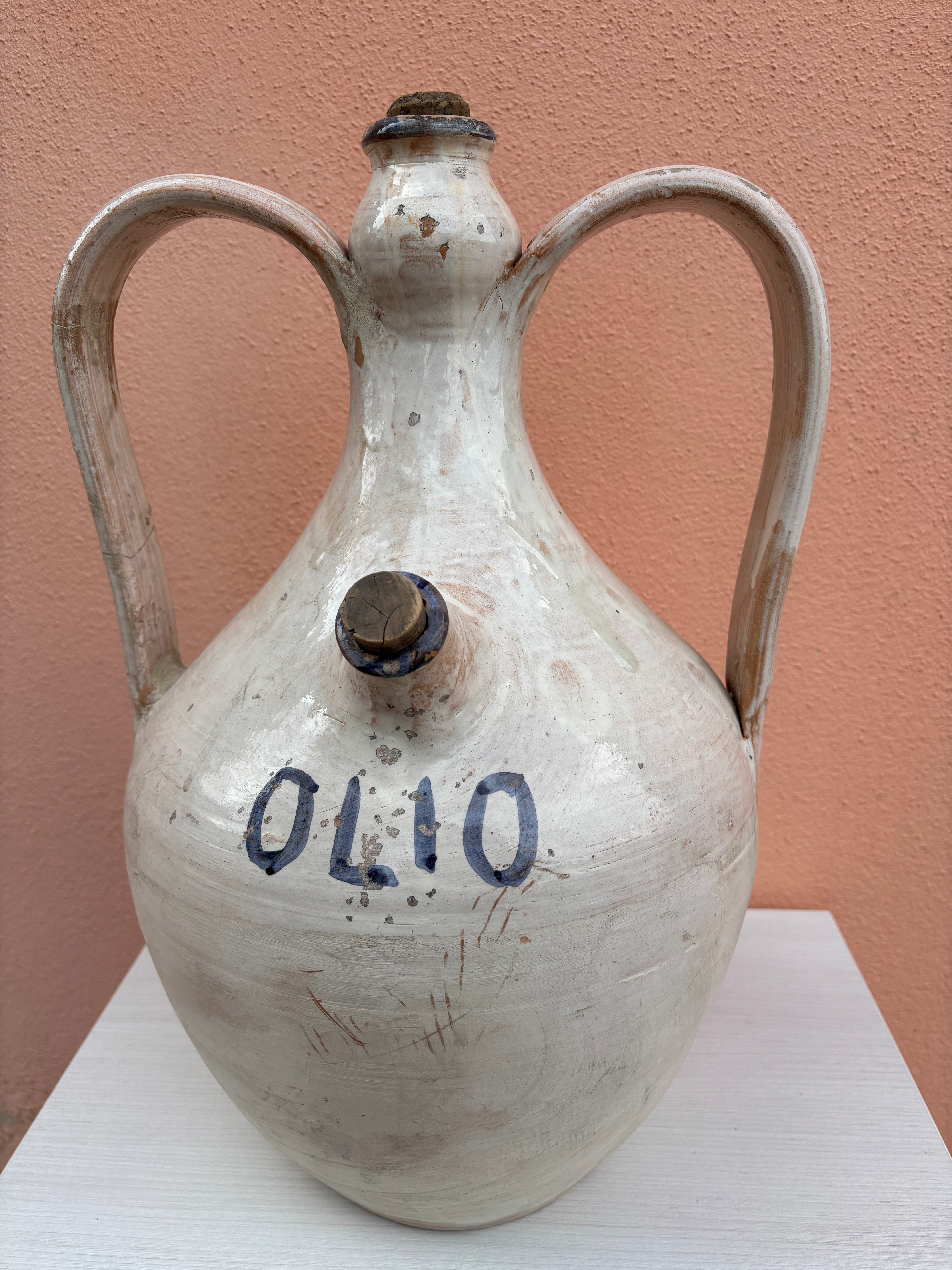 Italiensk olie krukke, h43 cm.