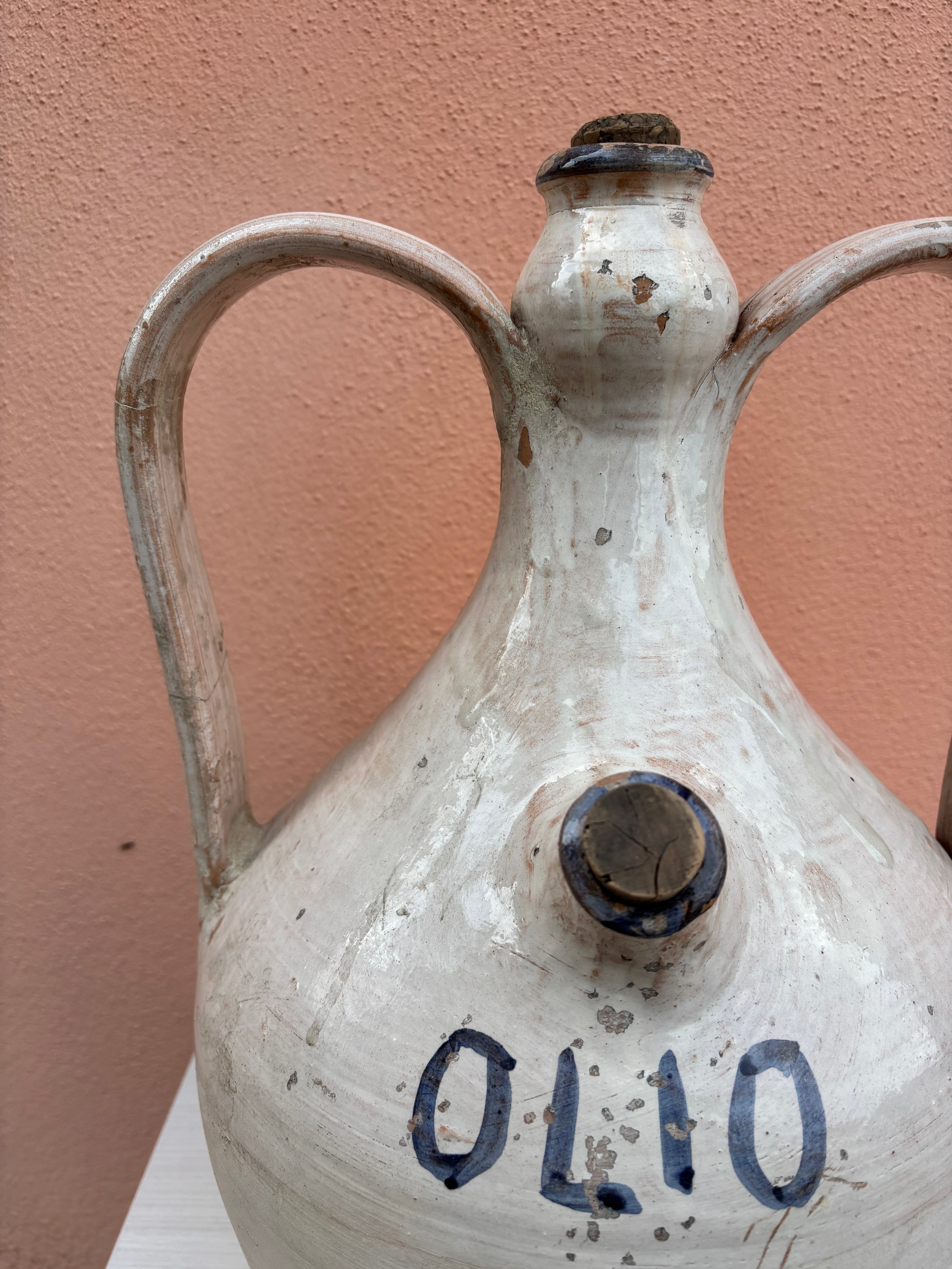 Italiensk olie krukke, h43 cm.
