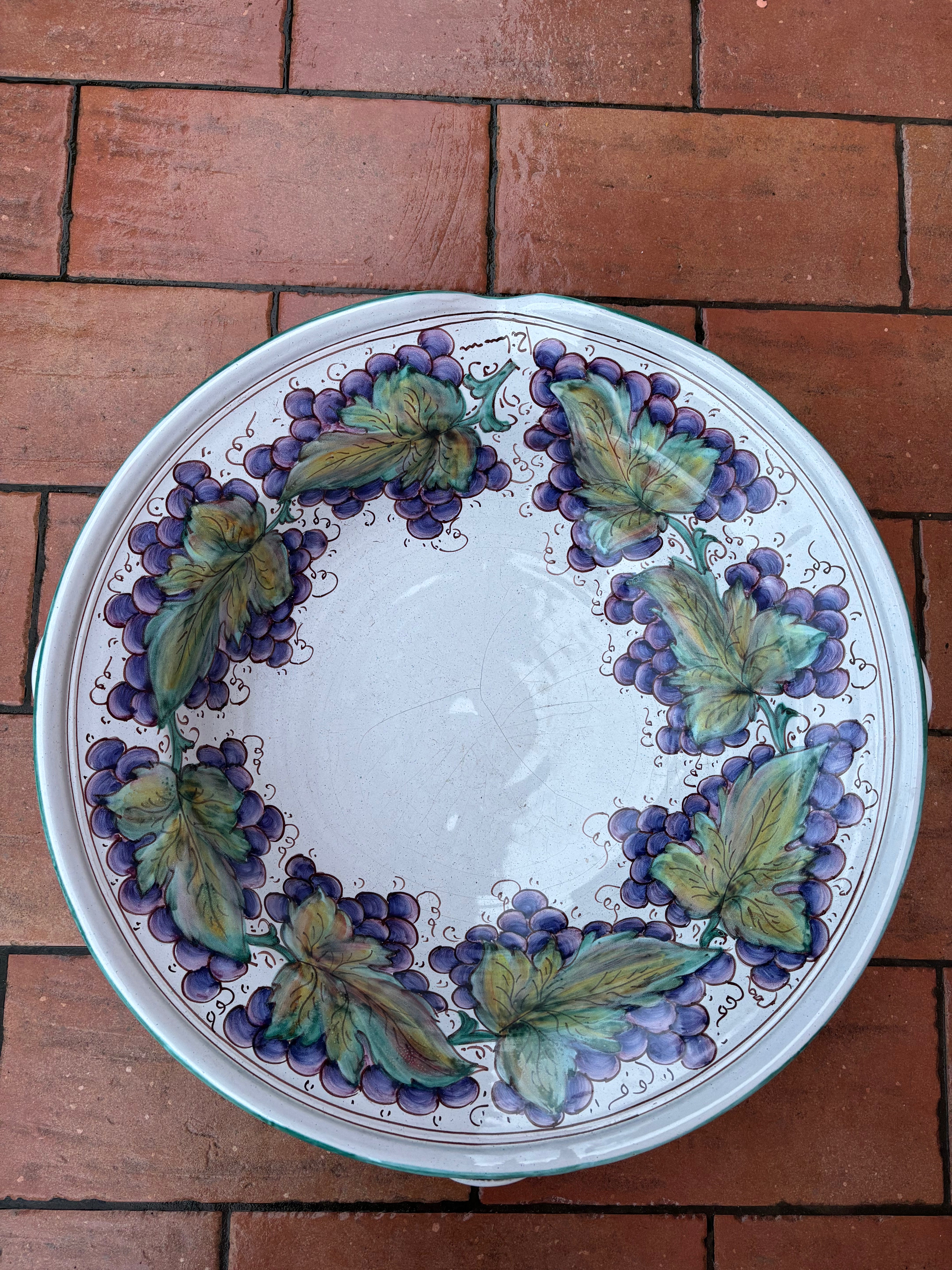 Italiensk fad m/vindruer, Ø50 cm.