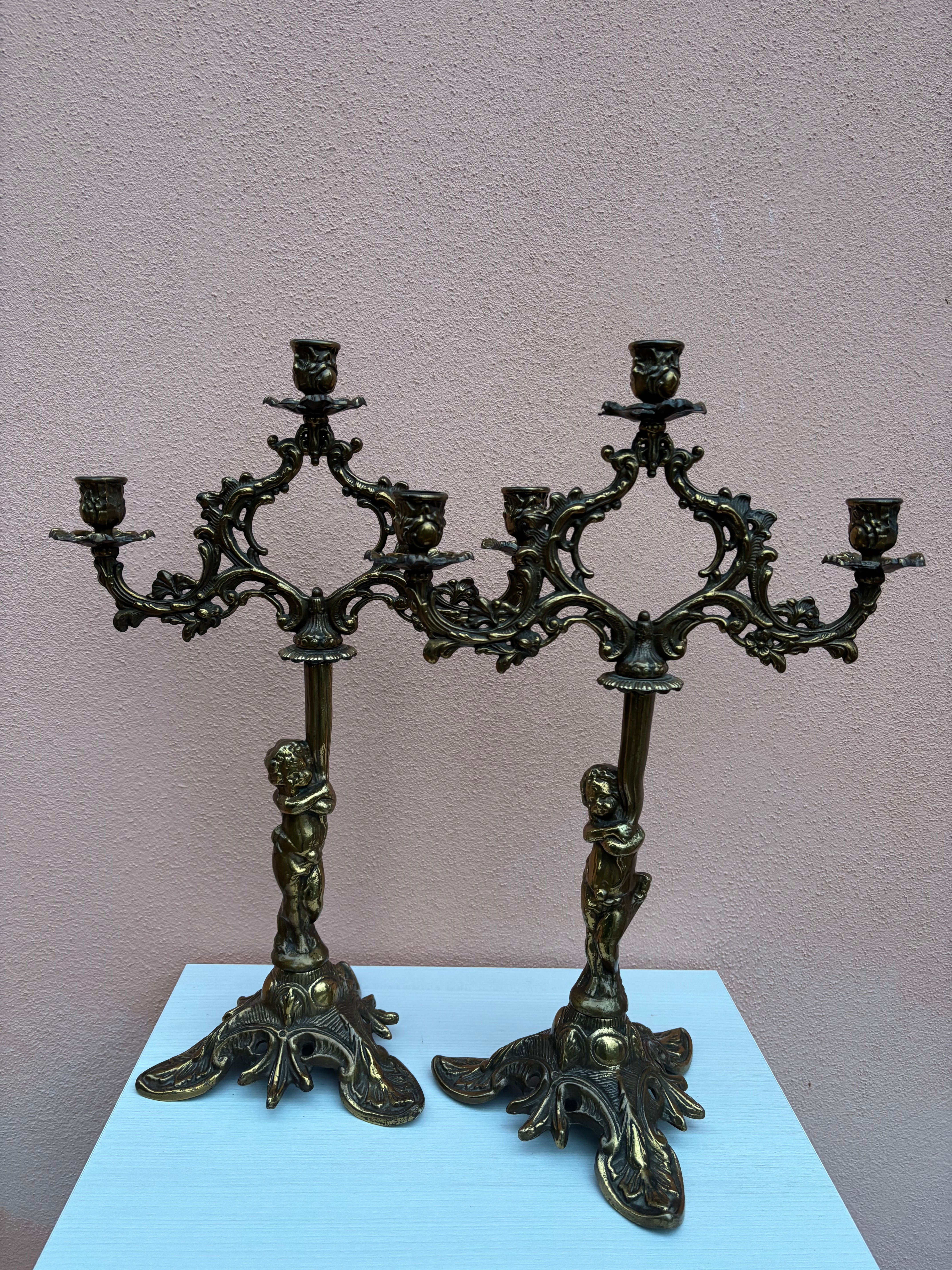 To store messingstager, h47 cm.