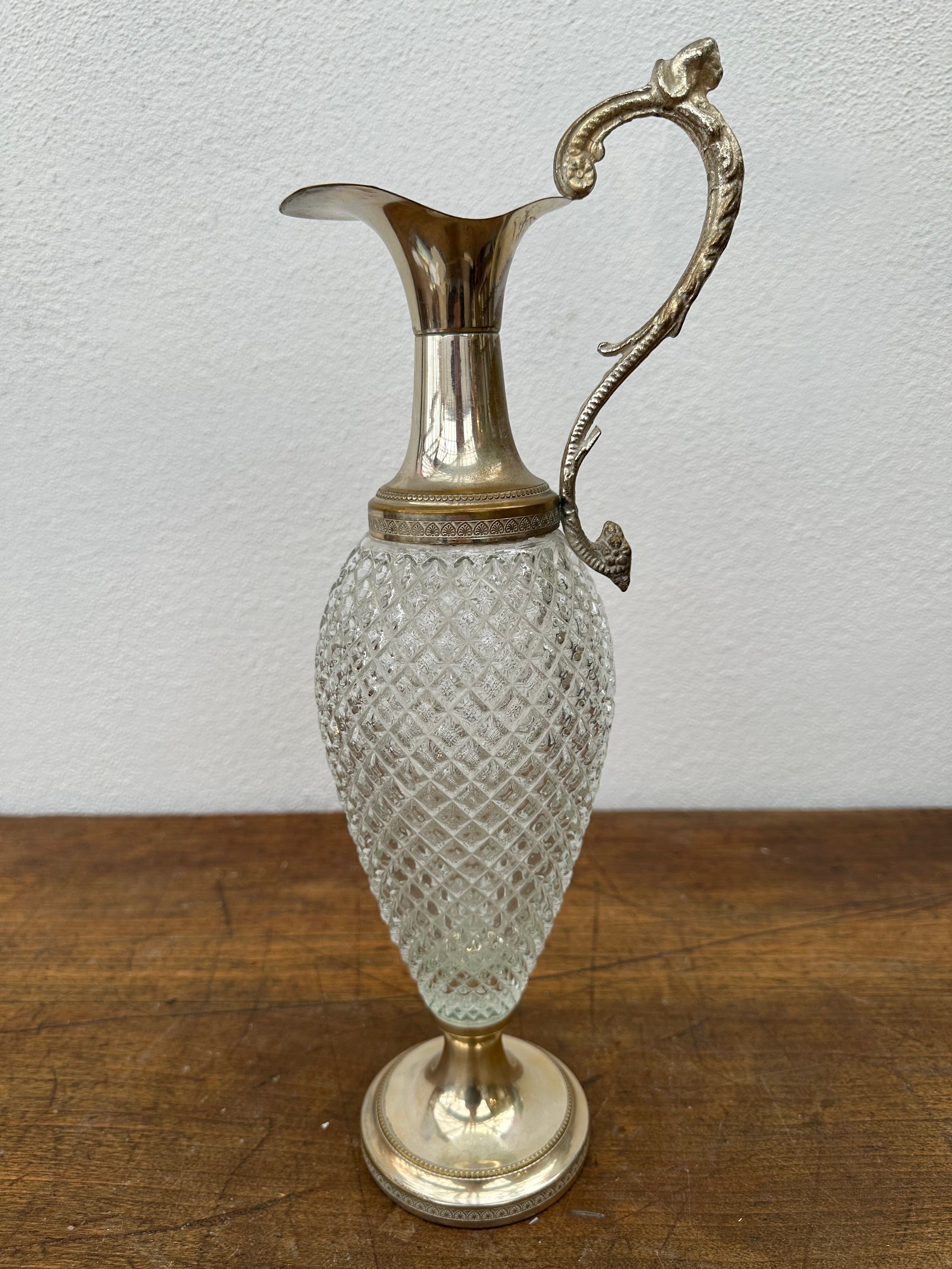 Glassmugge med sølv