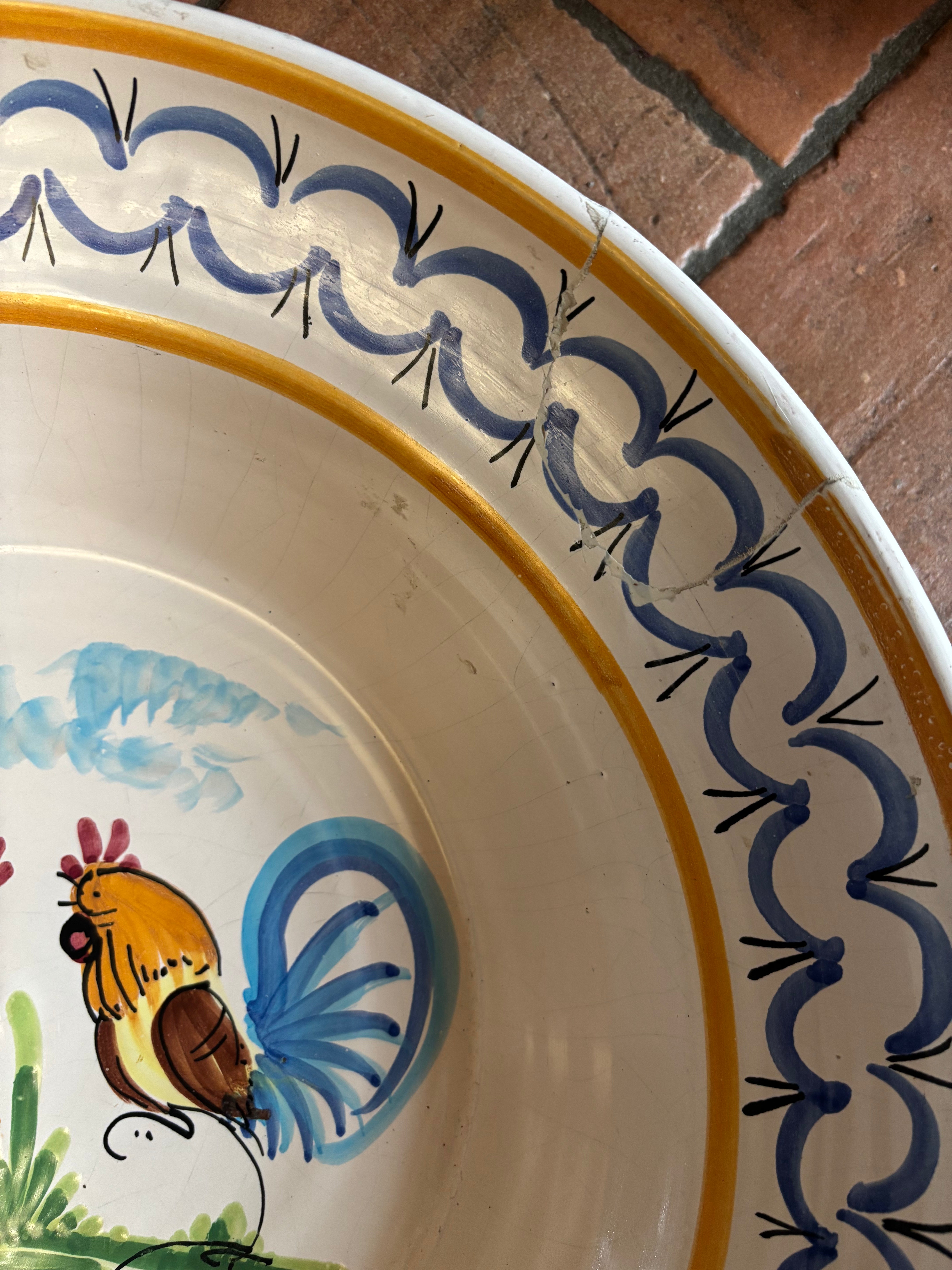 Italiensk fat m/håndtak, Ø42 cm.